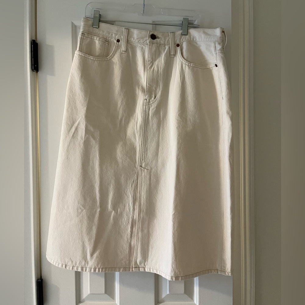 Madewell denim a-line midi skirt in vintage canvas wash NWOT
